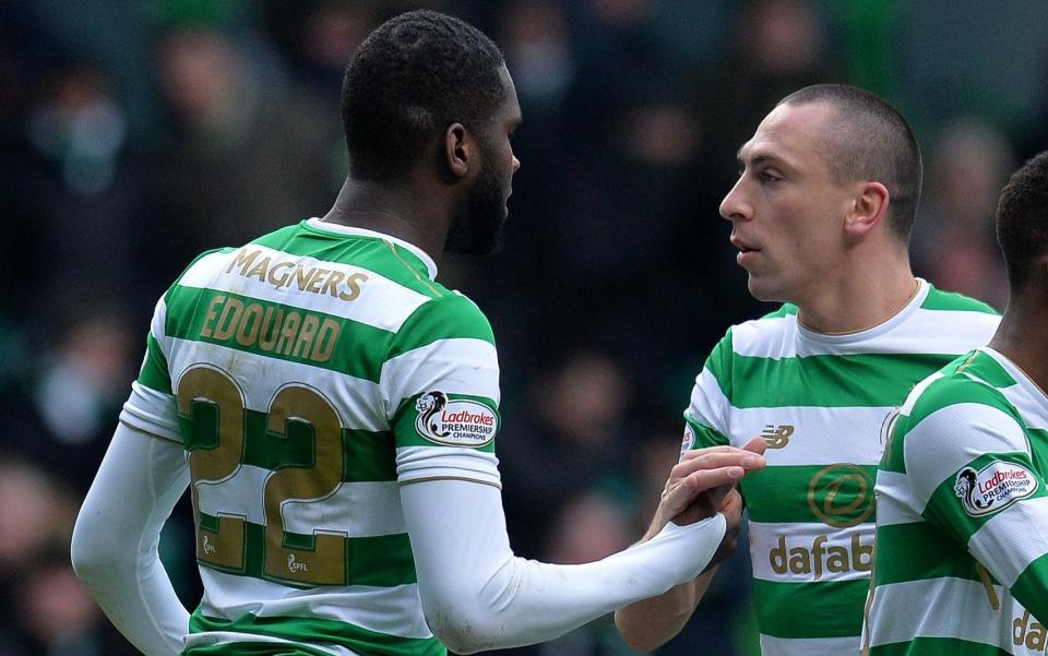 Odsonne Edouard celebrates his goal with Celtic captain Scott Brown - Getty Images Europe