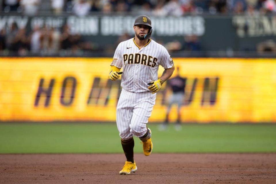 Catcher Gary Sanchez hit 19 home runs in 75 games in a bounce-back season with the Padres last year.