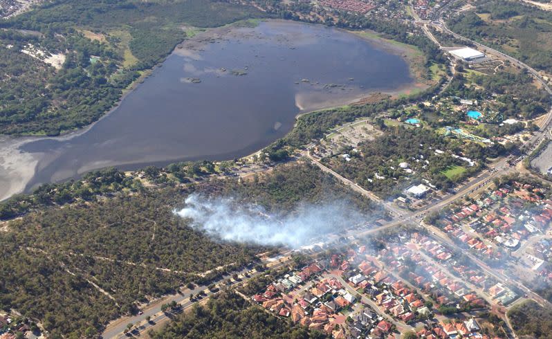 The North Lake fire is controlled but not contained. Picture: Simon Hydzik/Seven News