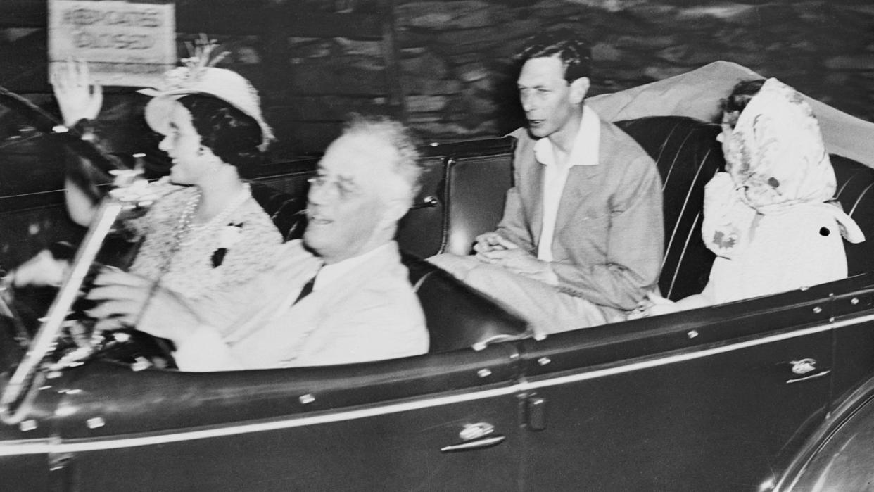 president roosevelt chauffeuring king and queen of england