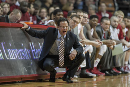 Tom Crean yells to his players during Indiana's win over Maryland on Thursday. (USAT)