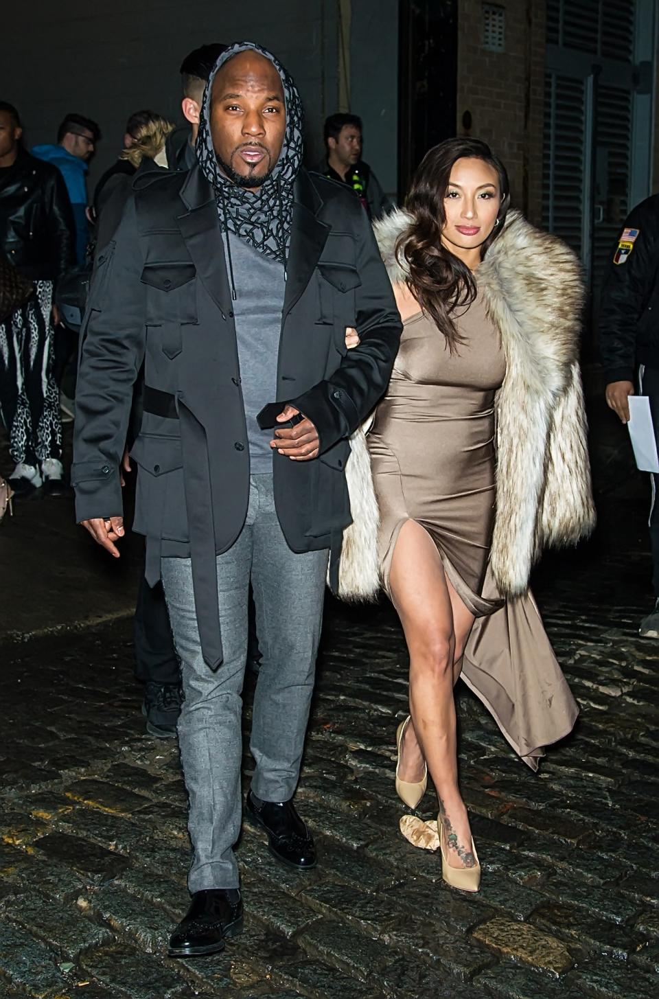 Jeannie Mai and Jeezy are seen leaving Christian Siriano Fall Winter 2020 fashion week during New York Fashion Week