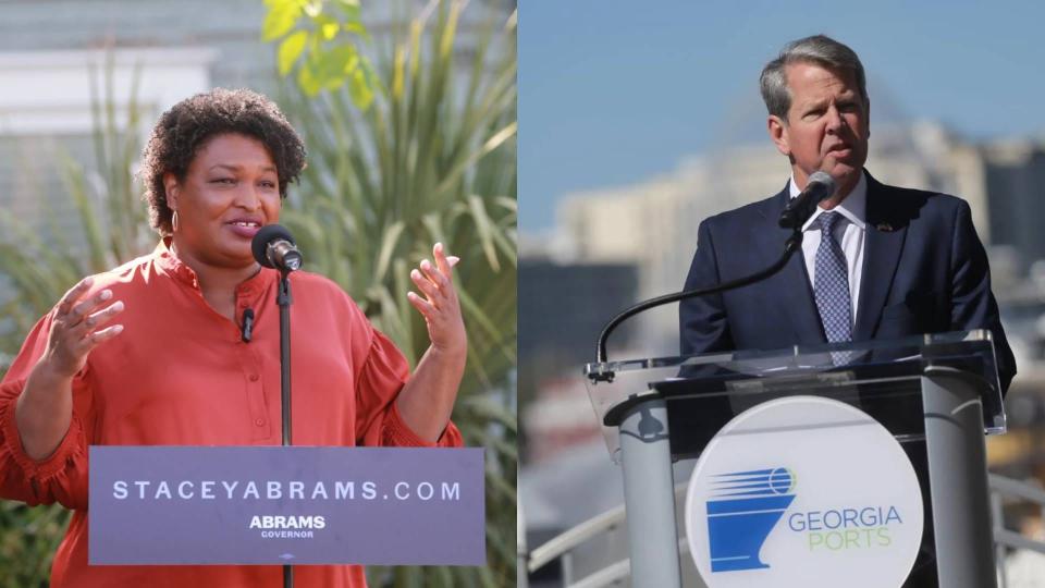 Candidates for Georgia Governor Stacey Abrams, left, and Brian Kemp