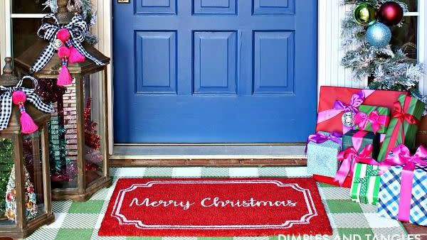 diy christmas door decorations colorful