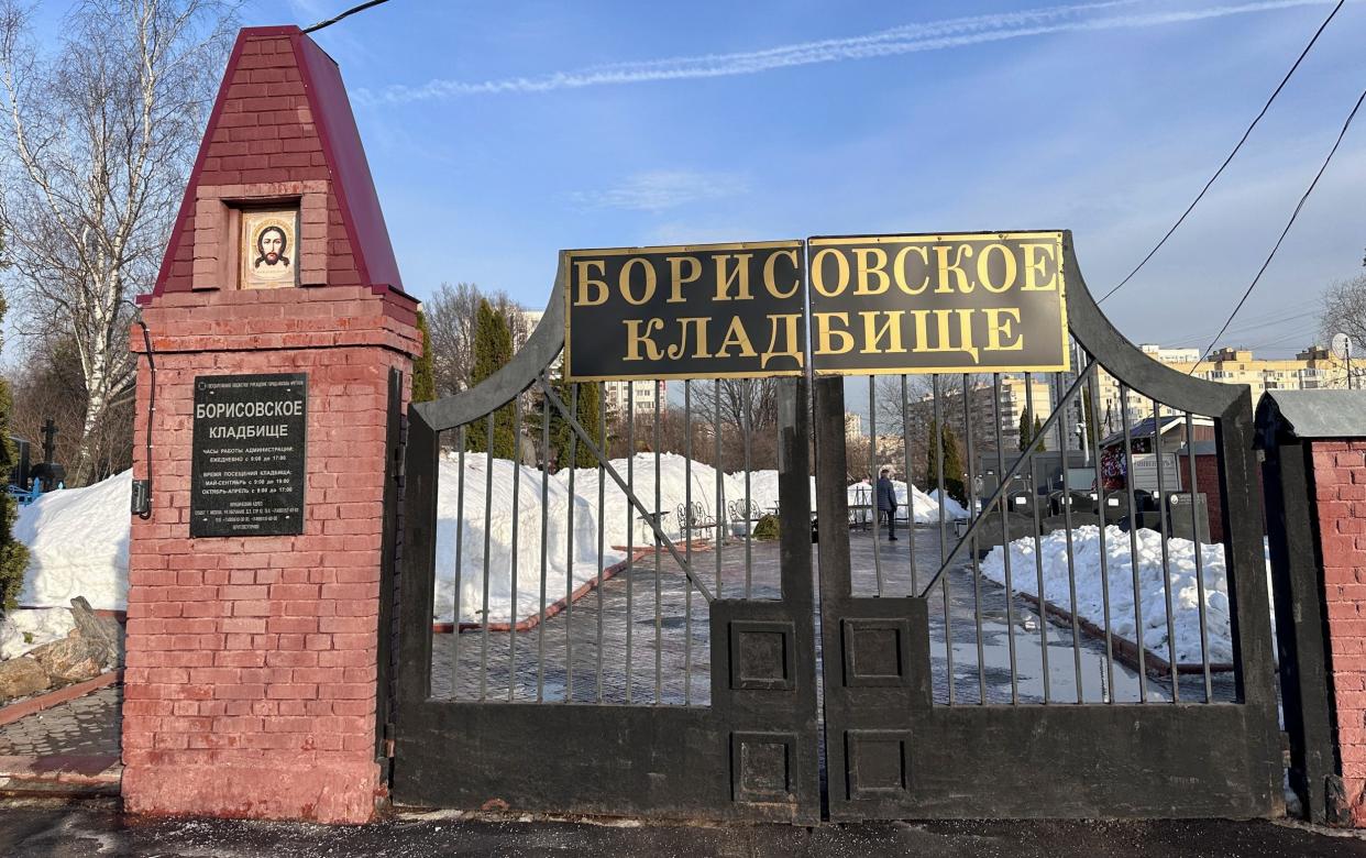 Borisovskoye cemetery in Moscow, where Alexei Navalny, the Russian opposition leader who died in a prison camp, is to be buried