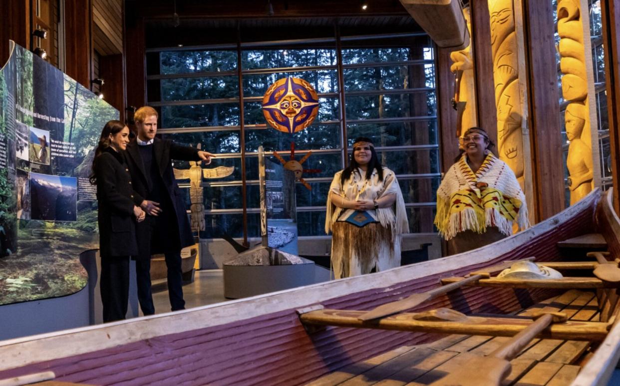 The Duke and Duchess of Sussex, toured the Squamish Lil’wat Cultural Centre