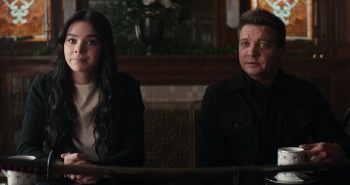 Jeremy Renner and Hailee Steinfeld star in Hawkeye (Marvel Studios/Disney+)