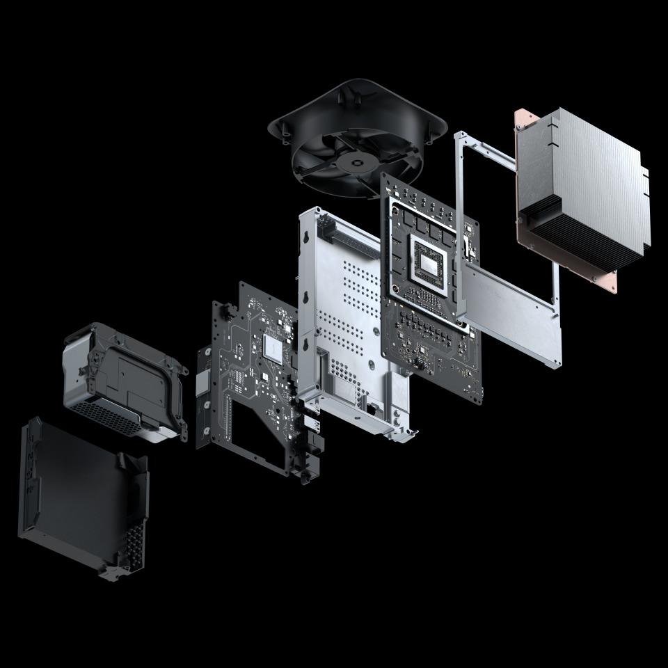 A cross-section of the Xbox Series X's hardware