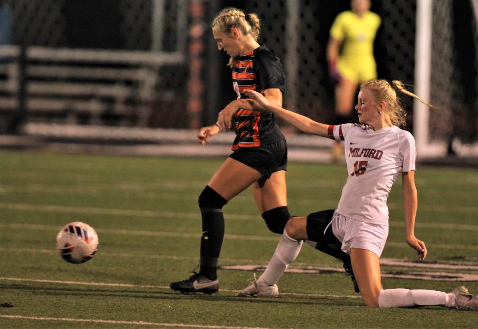 Ana Manning (15) and the Milford Eagles are aiming for a regional championship this week.