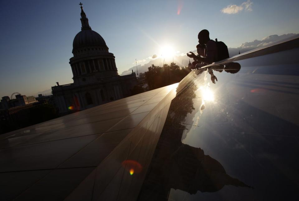 Visitors to the roof terrace at One New Change (PA)