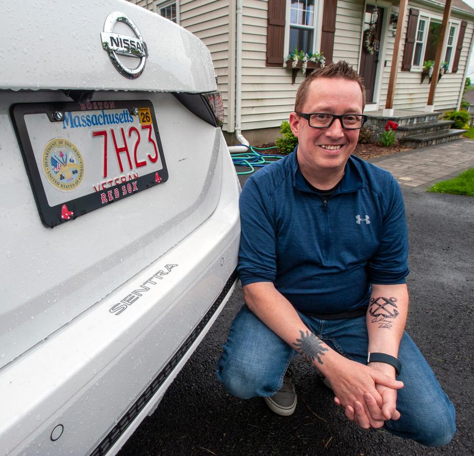 Patrick Lyons, of Marlborough, is among those whose vehicle has a veterans license plate, May 15, 2024.