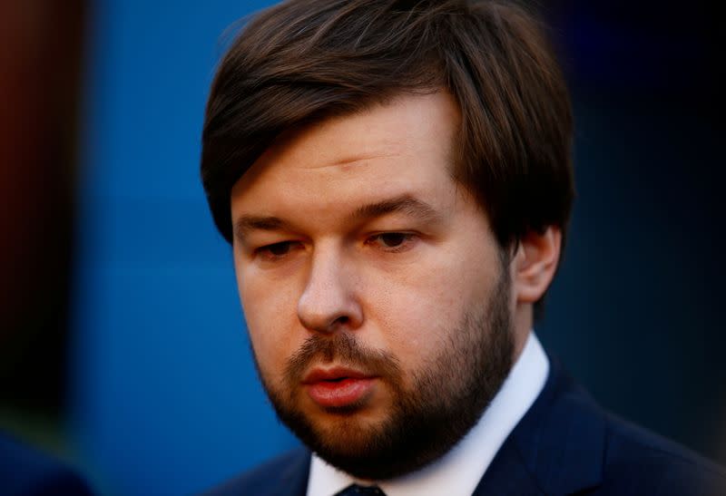 FILE PHOTO: Sorokin, Russian Deputy Energy Minister speaks to the media in Minsk