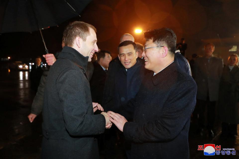 A Russian delegation led by natural resources minister Alexander Kozlov of the Academy of Sciences of the DPRK, left after participating in the 10th meeting of the Trade, Economic and Scientific Cooperation Commission in Pyongyang, North Korea (via REUTERS)