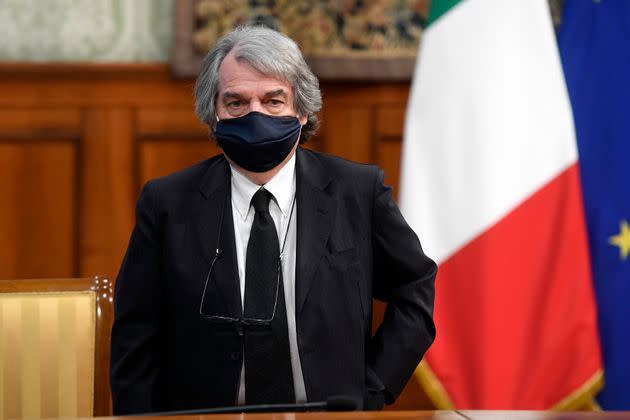 The Minister of Public Administration Renato Brunetta during the signing of the Pact for the innovation of public work between the Government and the Trade Unions at Palazzo Chigi. Rome (Italy), March 10th 2021 (Photo by Samantha Zucchi/Insidefoto/Mondadori Portfolio via Getty Images)