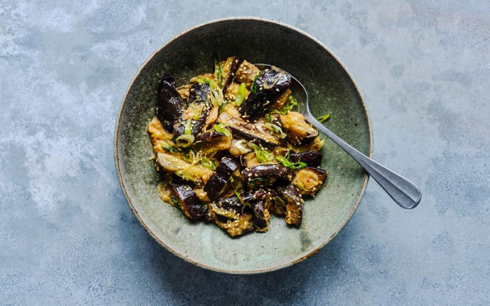 Miso maple aubergines