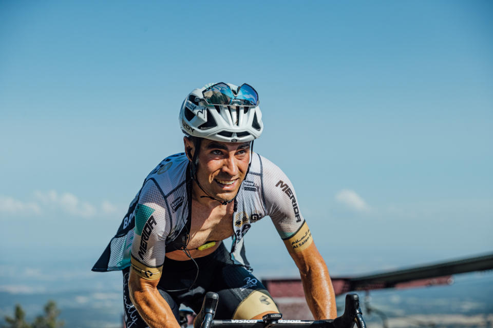 Riders ascending the final kilometres of the Puy de Dôme on stage 9 of the 2023 Tour de France