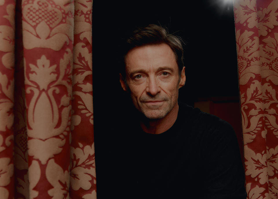 Hugh Jackman en el Winter Garden Theater, donde interpreta a Harold Hill en la nueva versión de Broadway de "The Music Man", en Nueva York, el 5 de mayo de 2022. (Victor Llorente/The New York Times)