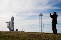 <p>The SpaceX Falcon Heavy rests on Pad 39A at the Kennedy Space Center in Florida, on Fer. 5, 2018, ahead of its demonstration mission. SpaceX is poised for the first test launch February 6 of its Falcon Heavy, which aims to become the world’s most powerful rocket in operation, capable of ferrying people to the Moon or Mars some day. (Photo: Jim Watson/AFP/Getty Images) </p>