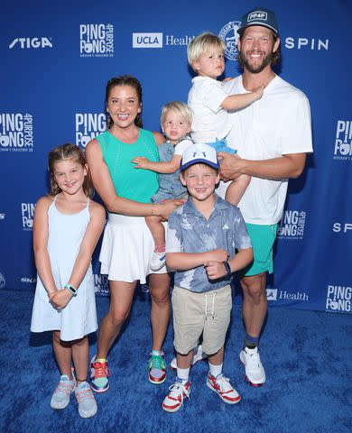 <p>Phillip Faraone/Getty Images for Kershaw's Challenge</p> Los Angeles Dodgers pitcher Clayton Kershaw and his family.