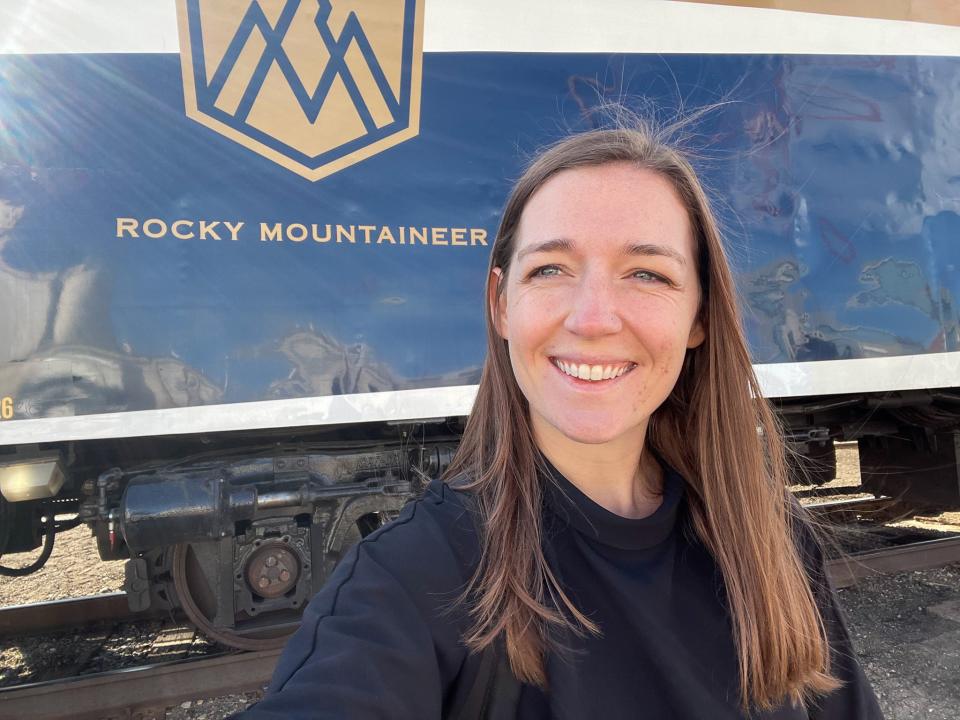 A quick selfie before I boarded the Rocky Mountaineer in Denver, Colorado.