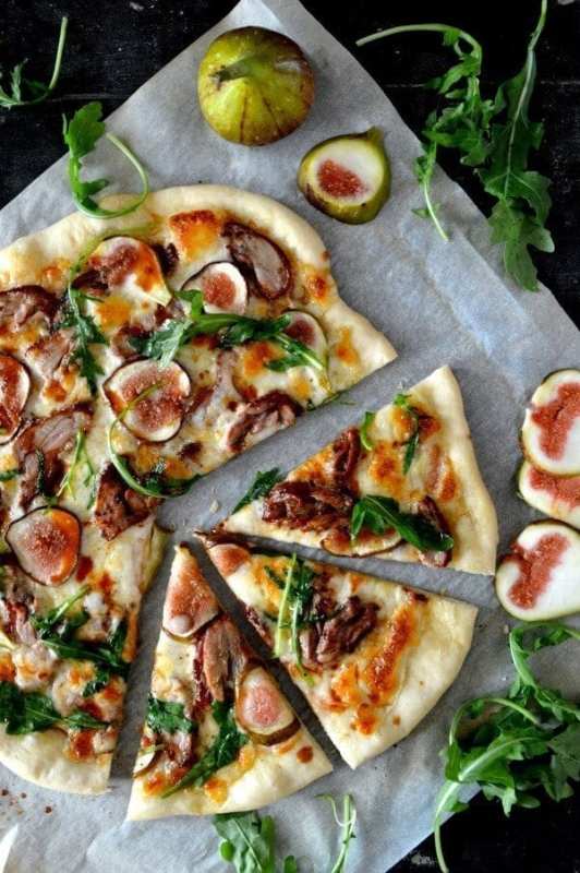 <p>The Woks of Life</p><p>This pizza features a killer combination of rich duck, sweet figs, peppery arugula and a salty-sweet hoisin drizzle that you can't get in any restaurant!</p><p><strong>Get the recipe: <a href="https://thewoksoflife.com/roast-duck-pizza-figs-arugula/" rel="nofollow noopener" target="_blank" data-ylk="slk:Roast Duck Pizza with Figs and Arugula;elm:context_link;itc:0;sec:content-canvas" class="link ">Roast Duck Pizza with Figs and Arugula</a></strong></p>