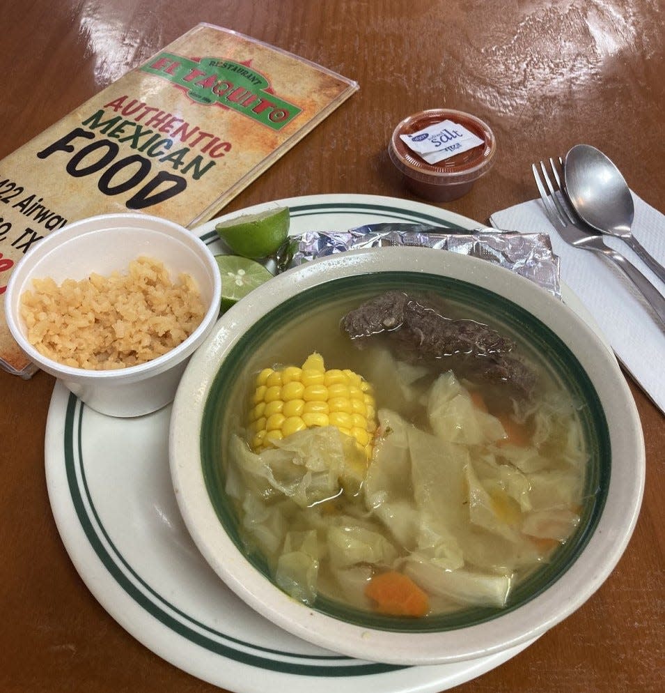 Most people order the daily special at El Taquito, which starts with a good-sized caldo de rez.