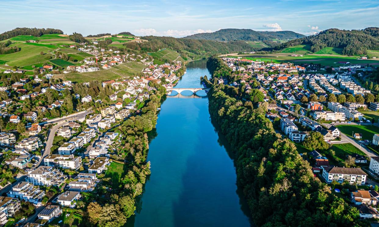 <span>The Rhine flowing through Eglisau, ‘a small forgotten wonderful world’ for DH Lawrence.</span><span>Photograph: Alamy</span>