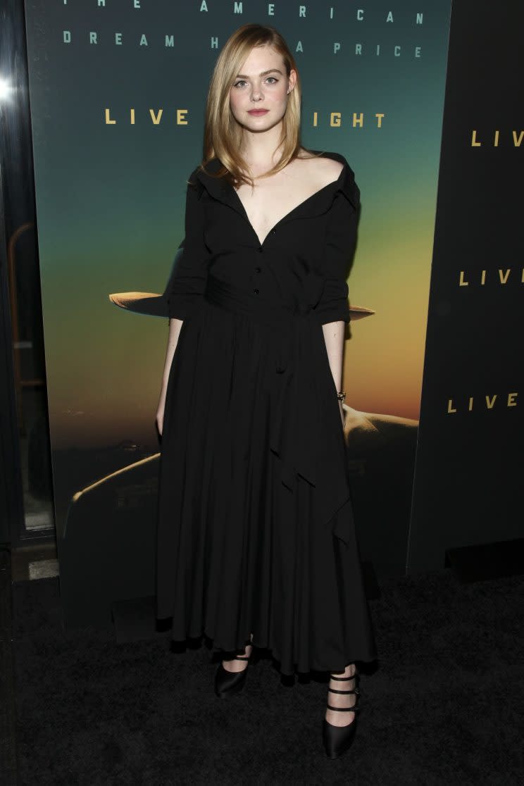 Elle Fanning in Carolina Herrera.