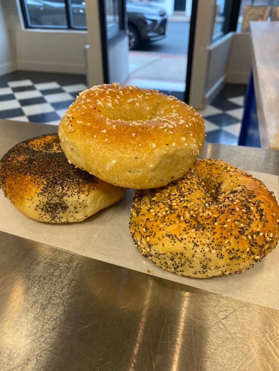 Poppy seed, salt and everything bagels at Bagel Oven in Red Bank.