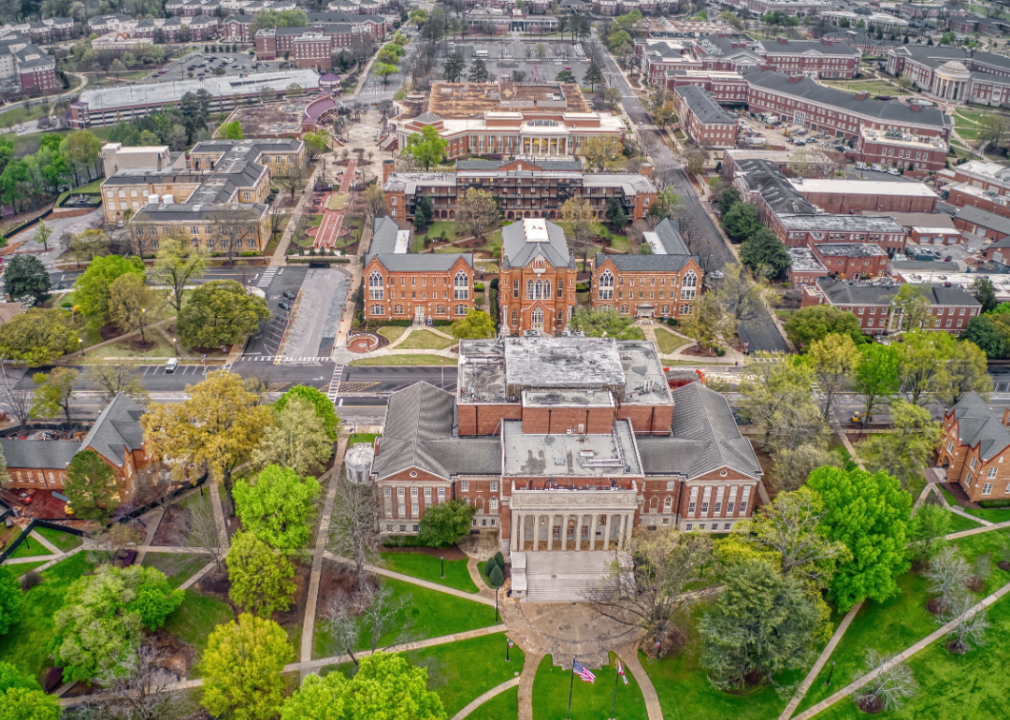 Aerial view of downtown Tuscaloosa.