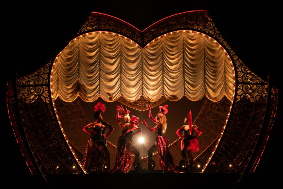 The cast of "Moulin Rouge! The Musical" on Broadway.