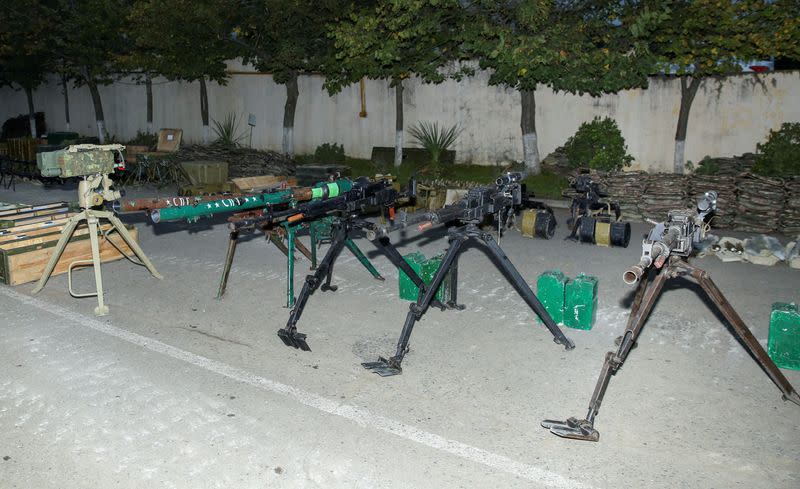 Azerbaijani military show weapons seized from Karabakh Armenians