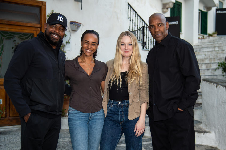 Antoine Fuqua, Gaia Scodellaro, Dakota Fanning and Denzel Washington The Equalizer 3