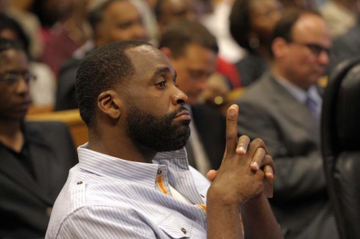 Kwame Kilpatrick listens to court proceedings June 16. The former Detroit mayor will move to Texas. (David Guralnick / The Detroit News)