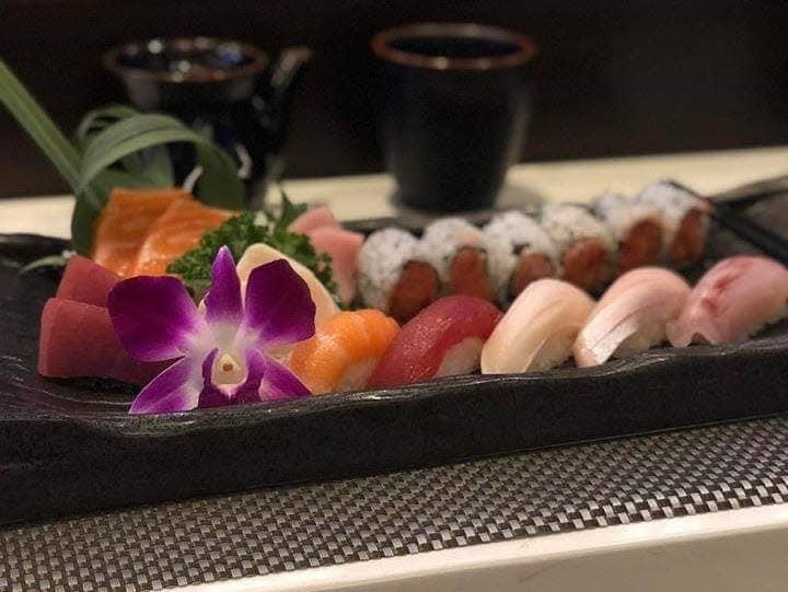 Plate of sushi.