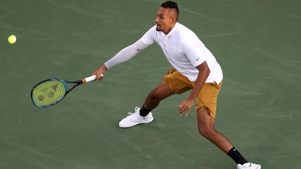 Nick Kyrgios in action at the Cincinnati Masters. (Photo by Rob Carr/Getty Images)