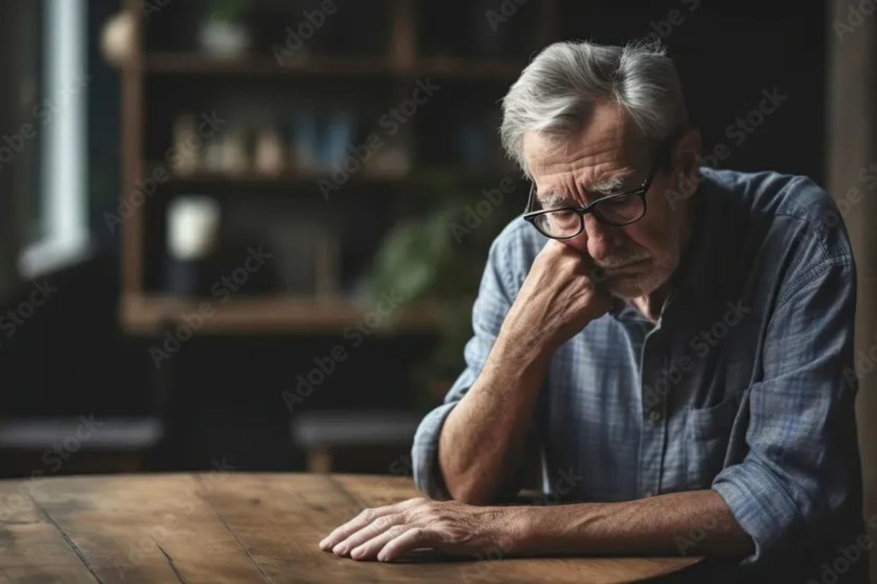 Sad older man