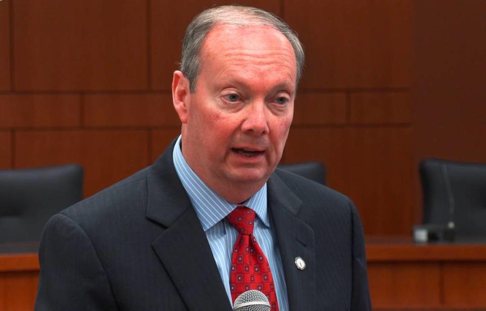 David Lewis, superintendent of the Muscogee County School District, speaks Friday morning during a press conference at the Public Education Center about the recent arrest of a teacher at Northside High School in Columbus, Ga. Mike Haskey/mhaskey@ledger-enquirer.com