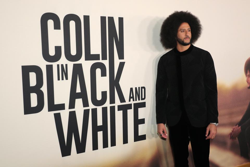 Colin Kaepernick attends the Netflix Limited Series "Colin in Black and White" Premiere at Los Angeles County Museum of Art in 2021.