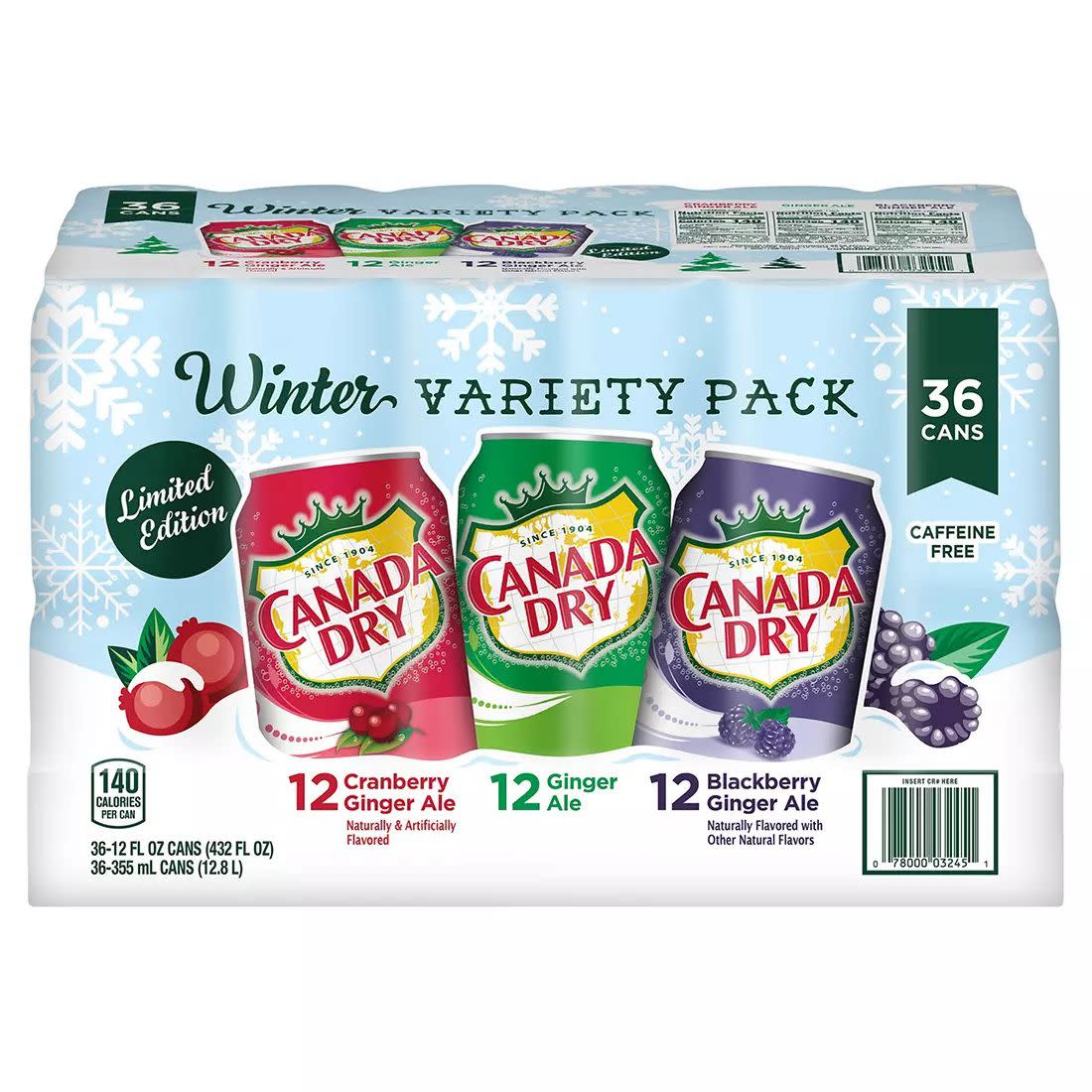Canada Dry's winter variety pack with three different flavors