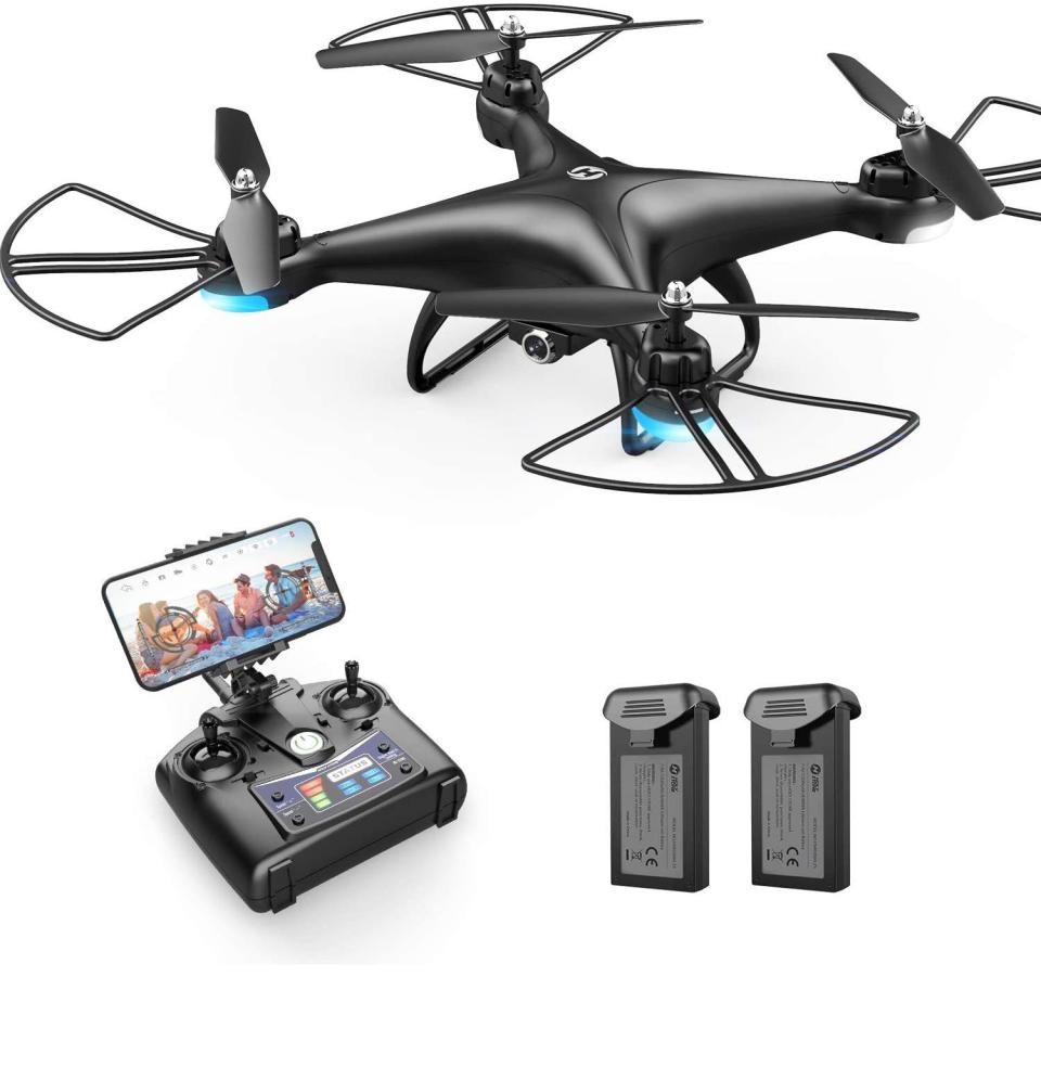 <p><a href="https://www.amazon.com/Holy-Stone-Wide-Angle-Quadcopter-Altitude/dp/B078WKT1HL?tag=syn-yahoo-20&ascsubtag=%5Bartid%7C10054.g.19621074%5Bsrc%7Cyahoo-us" rel="nofollow noopener" target="_blank" data-ylk="slk:Shop Now;elm:context_link;itc:0;sec:content-canvas" class="link ">Shop Now</a></p><p>HS110D FPV RC Drone</p><p>amazon.com</p><p>$89.99</p>