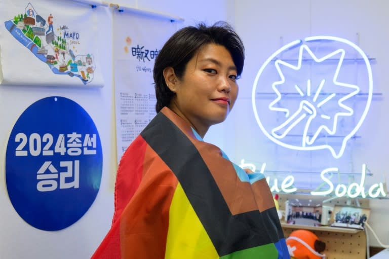 South Korea's first openly gay legislator Cha Hae-young, elected two years ago, says there is a long way to go to make the country's politics inclusive (Anthony WALLACE)