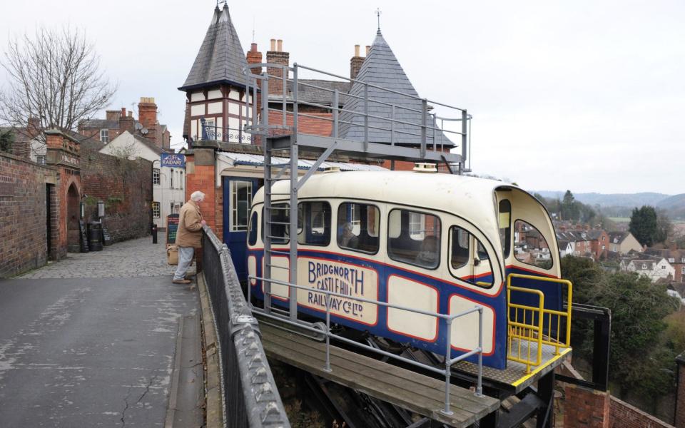 Pic shows the cliff railway in the town of Bridgnorth, Shropshire - Jay Williams