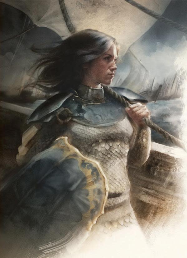 Nymeria, ilustración de JK Drummond en el libro 'The World of Ice & Fire' (Fuente: A Wiki of Ice and Fire)