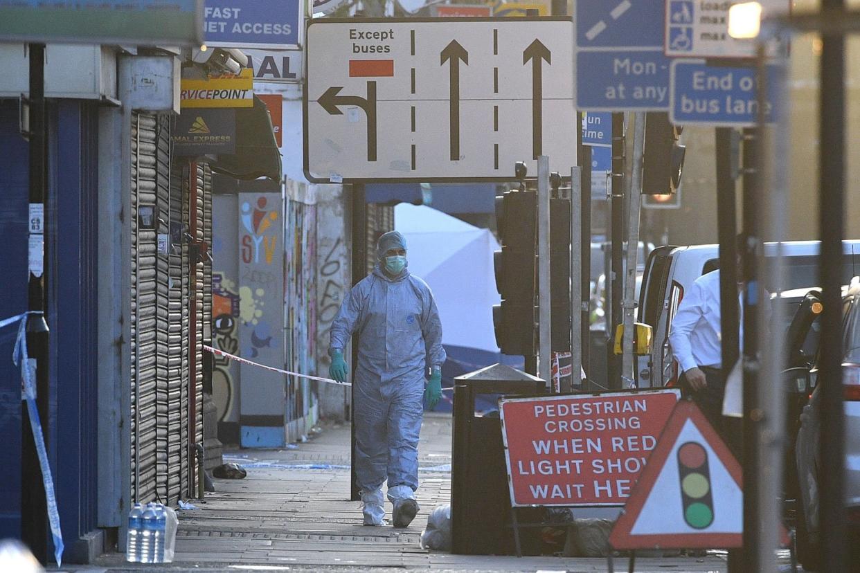 The scene after the attack in Finsbury Park last June: EPA