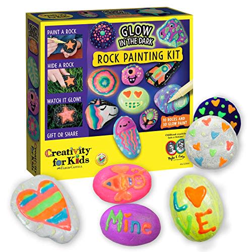 JOYIN 12 rock painting kit, 43 pcs arts and crafts for kids ages 6-8+