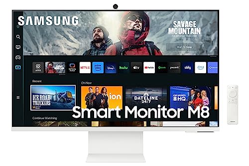 SAMSUNG 32" M80C UHD HDR Smart Computer Monitor Screen with Streaming TV, Slimfit Camera Includ…