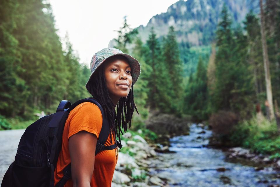 Woman sitting in nature