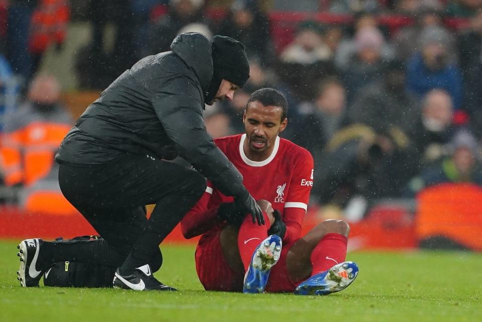 Joel Matip’s season is over (PA)