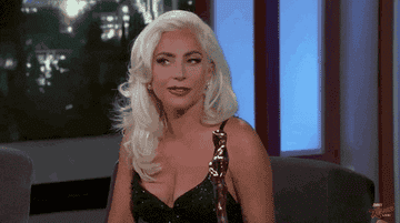 Lady Gaga rolling her eyes